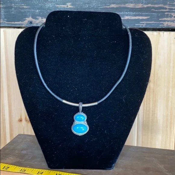 Turquoise Slider Pendant Statement Necklace
